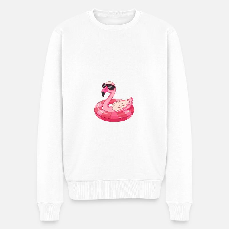 Flamingo Bande Dessinée Cool - Pull Premium bio Homme - blanc