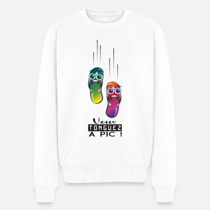 Vous tonguez à pic humour - Pull Premium bio Homme - blanc