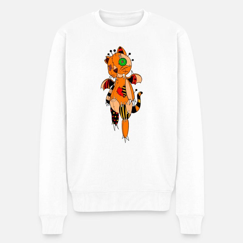 Vampirkätzchen Puppe Geschenk - Männer Premium Bio Pullover - Weiß