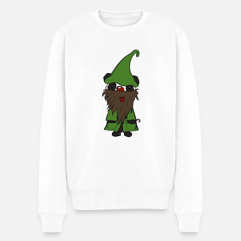 Xmas Pandas Wichtelbaer - Männer Premium Bio Pullover - Weiß