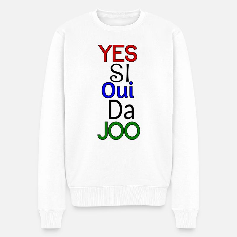 Oui langues différentes - Pull Premium bio Homme - blanc