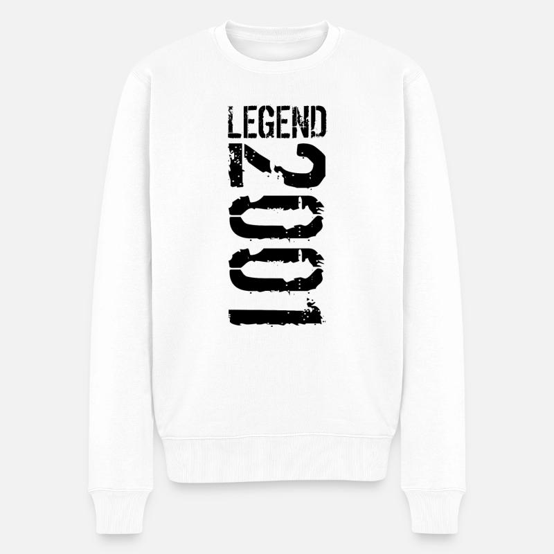 Legend 2001 black - Männer Premium Bio Pullover - Weiß