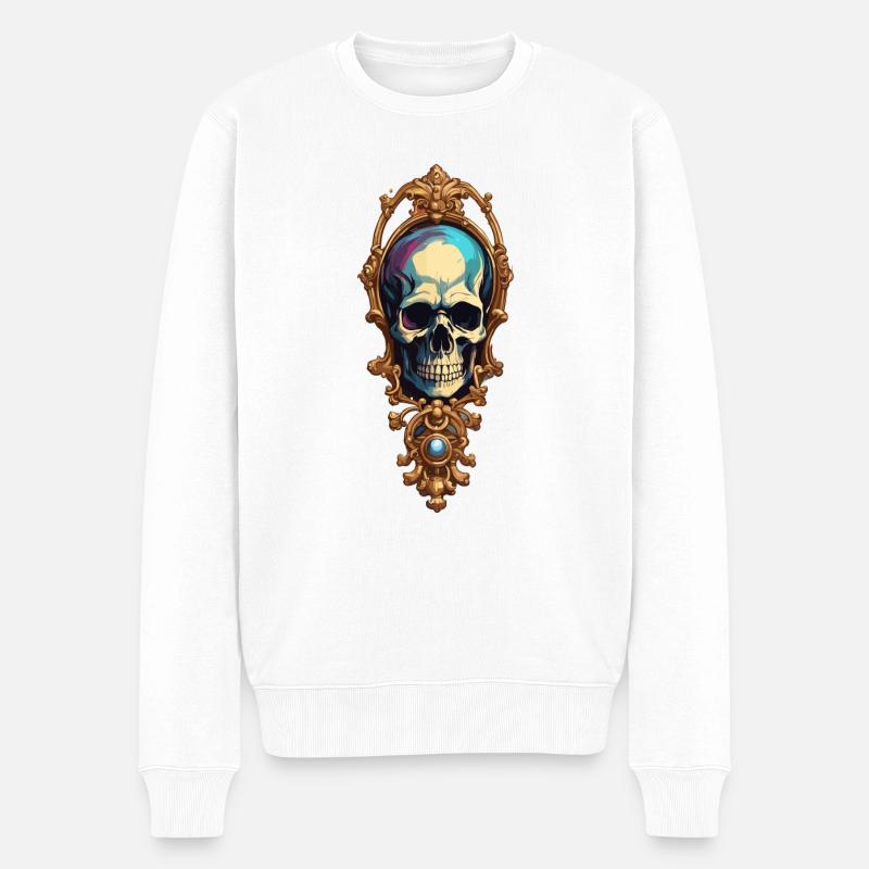 Crâne / Crâne / Squelette / Gothique / Tatouage - Pull Premium bio Homme - blanc