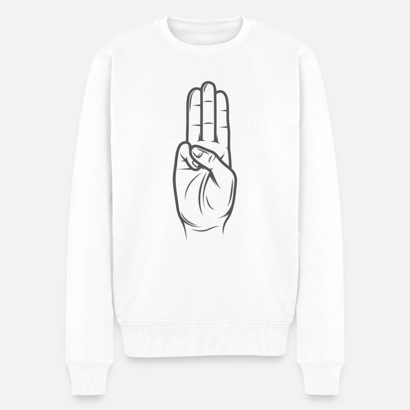 Tribute von Panem - Hunger Games - Männer Premium Bio Pullover - Weiß