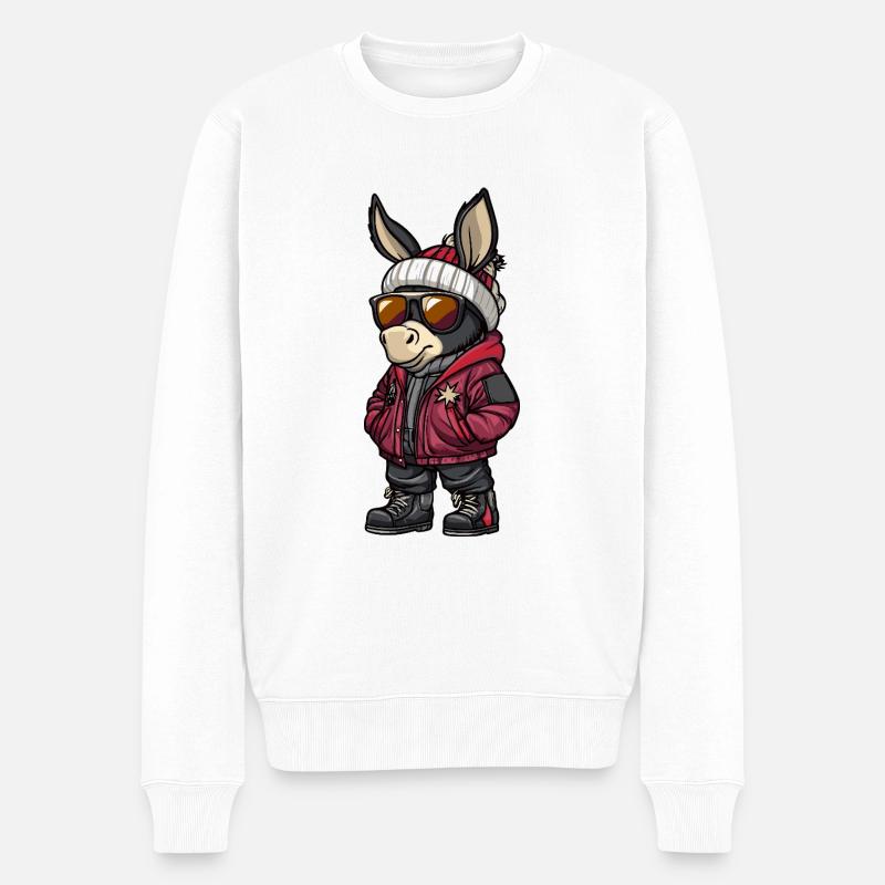 Donkey Cool Comic - Men's Premium Organic Jumper - white