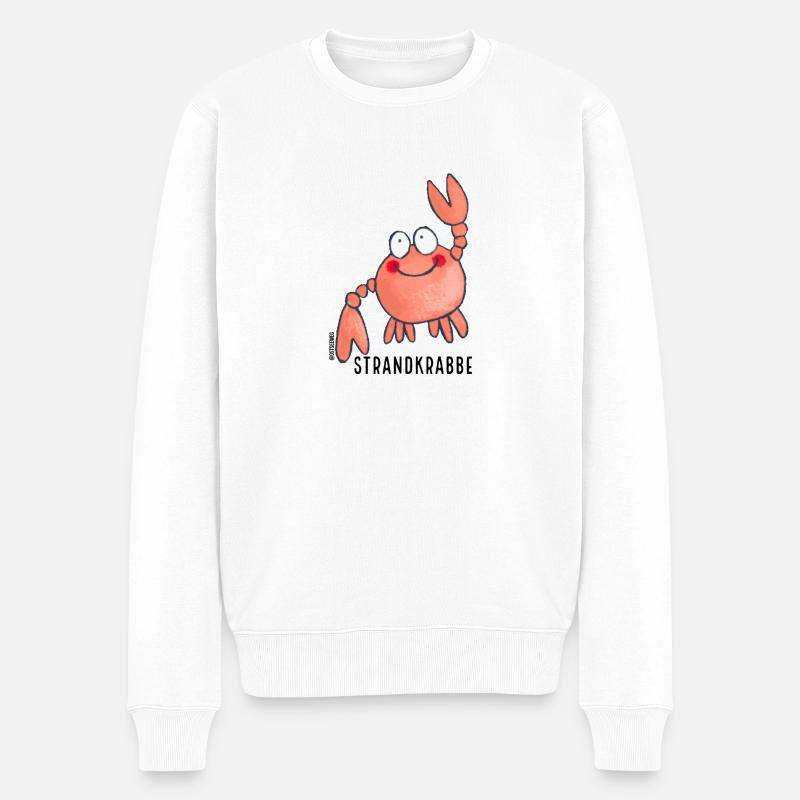 Strandkrabbe - Männer Premium Bio Pullover - Weiß
