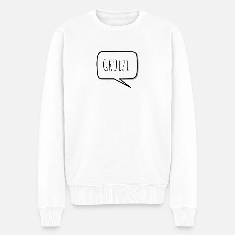 Grüezi - Männer Premium Bio Pullover - Weiß