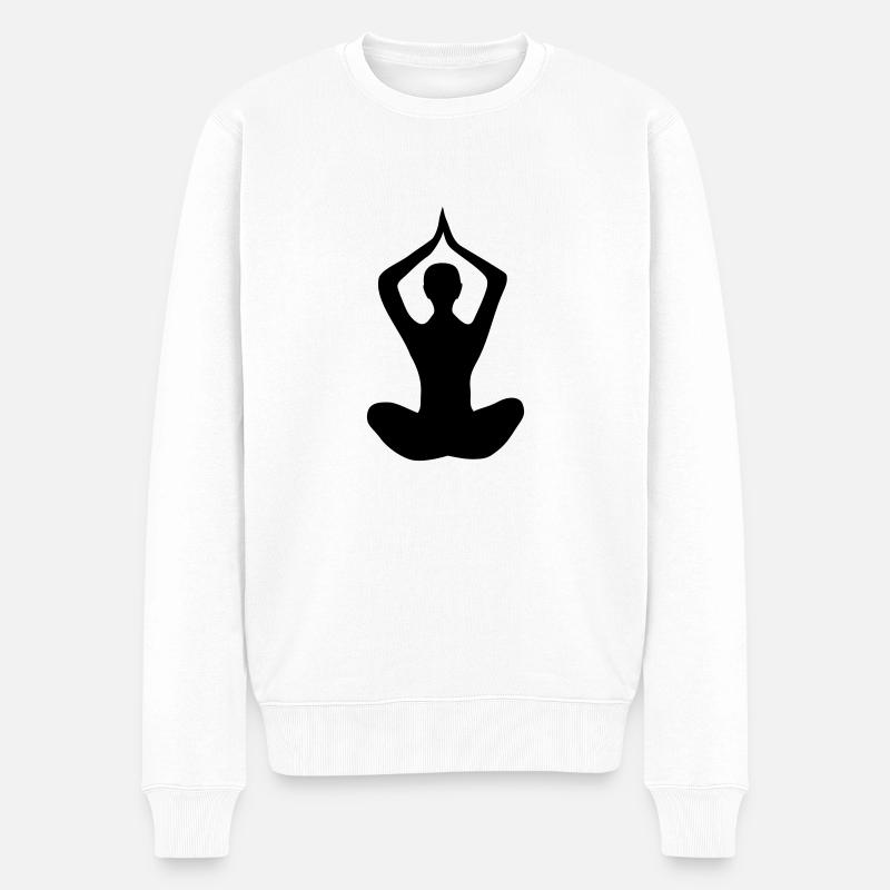 Yoga - Männer Premium Bio Pullover - Weiß