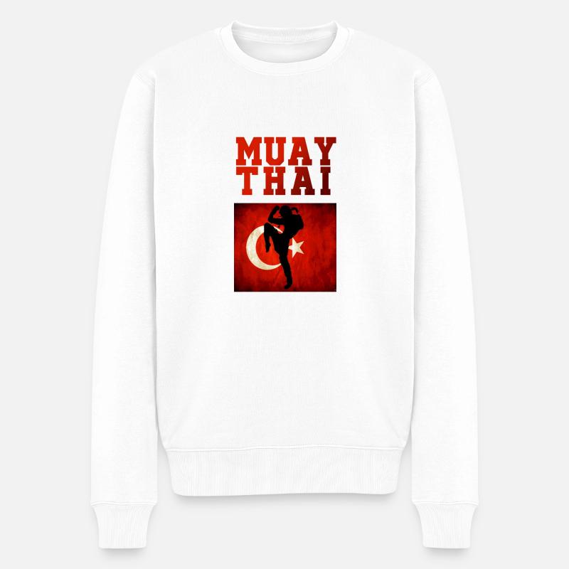 Muay Thai Turkey - Männer Premium Bio Pullover - Weiß