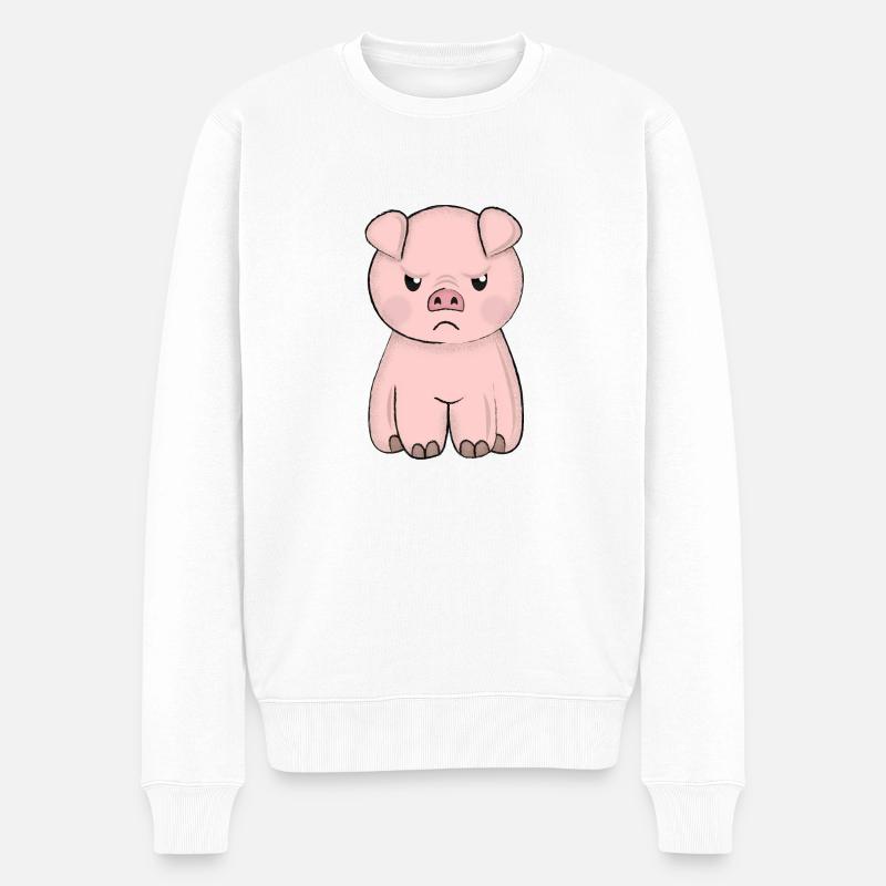 schwein - Männer Premium Bio Pullover - Weiß