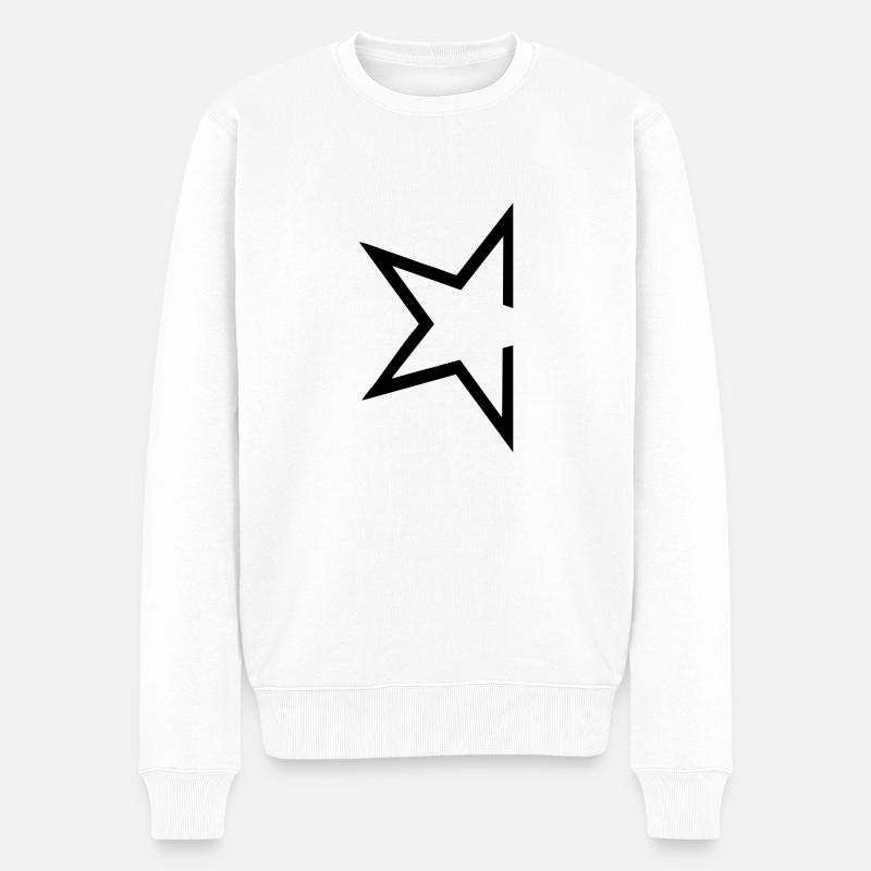star - Männer Premium Bio Pullover - Weiß