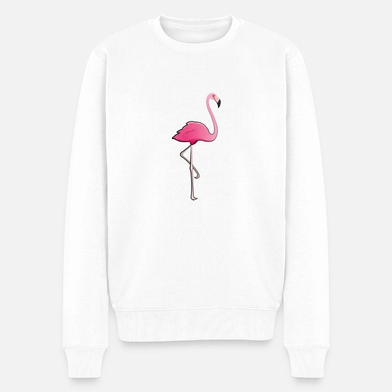 Flamingo - Männer Premium Bio Pullover - Weiß