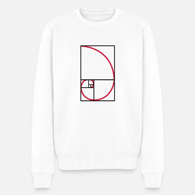 Fibonacci Kurve goldener Schnitt Art - Männer Premium Bio Pullover - Weiß