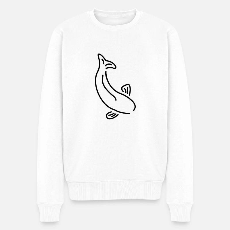 fisch__f1 - Männer Premium Bio Pullover - Weiß