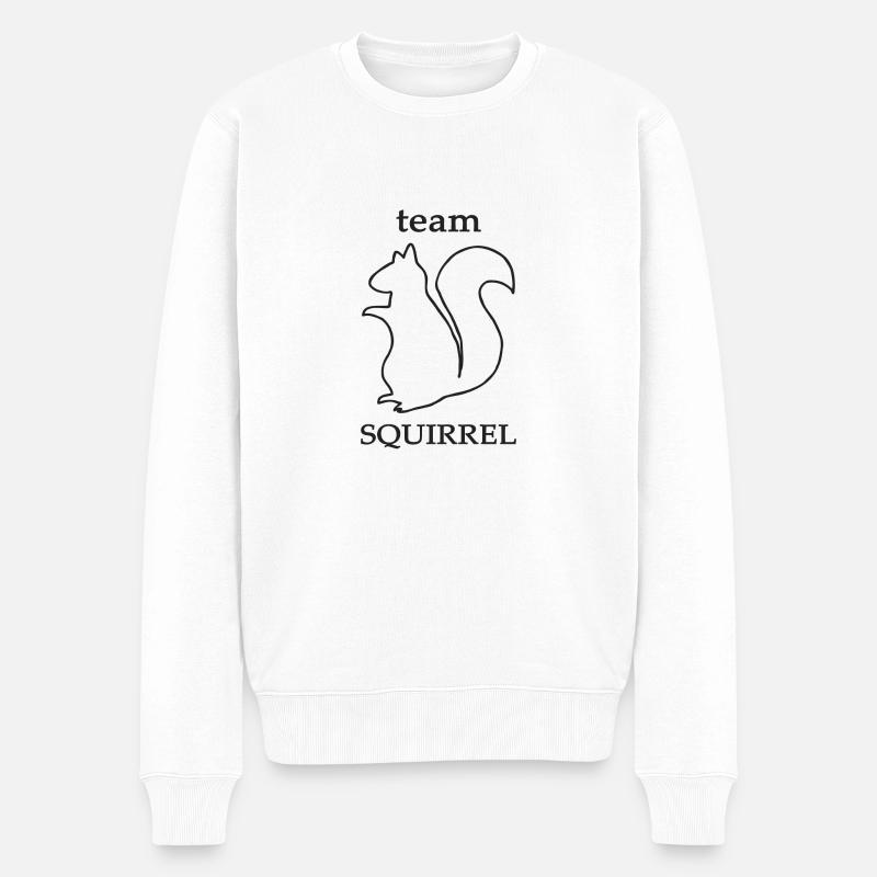 Team Squirrel /Eichhörnchen - Tierfreunde Geschenk - Männer Premium Bio Pullover - Weiß