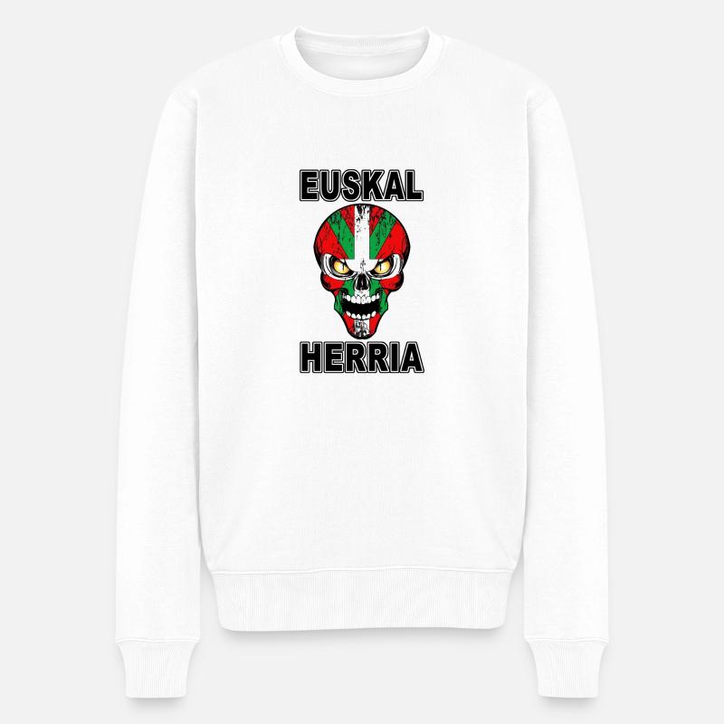 Euskal Herria - Pays Basque 72 - Pull Premium bio Homme - blanc
