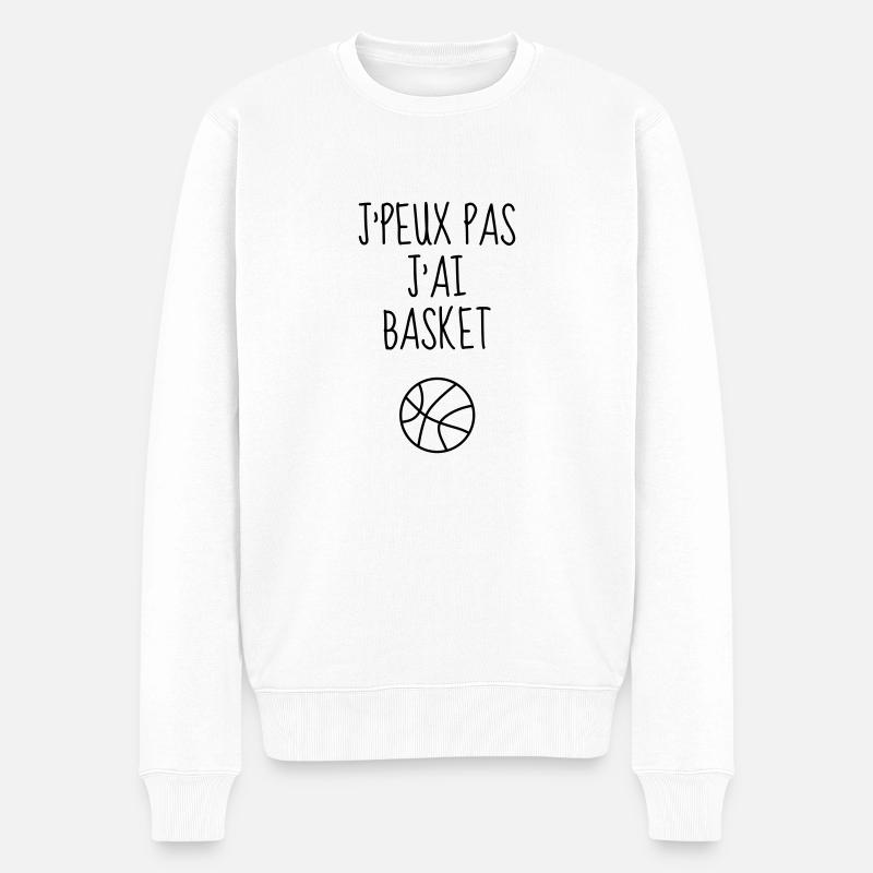 Basketball - Basket ball - Basket-ball - Baskette - Pull Premium bio Homme - blanc