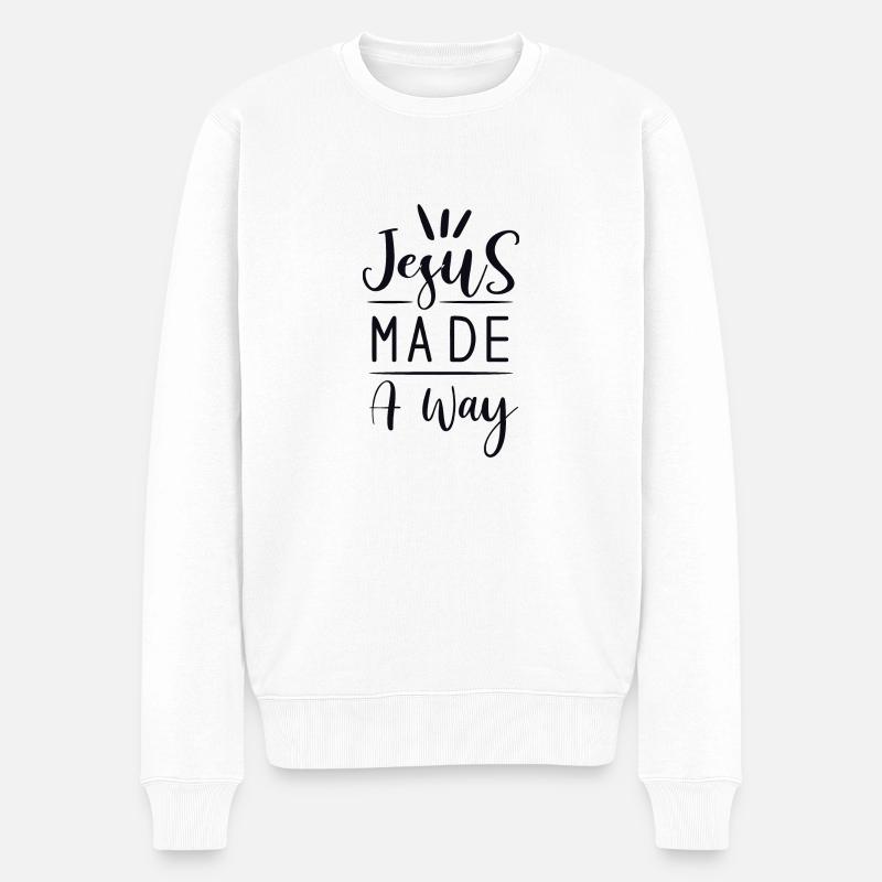 Christliche Sprüche - Männer Premium Bio Pullover - Weiß