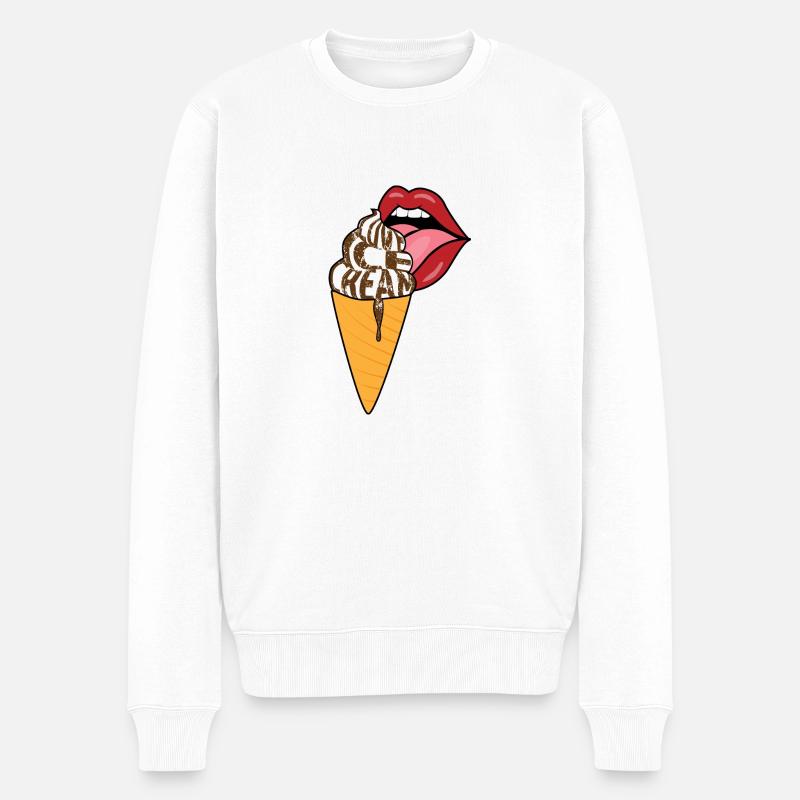 Love Ice Cream - Männer Premium Bio Pullover - Weiß