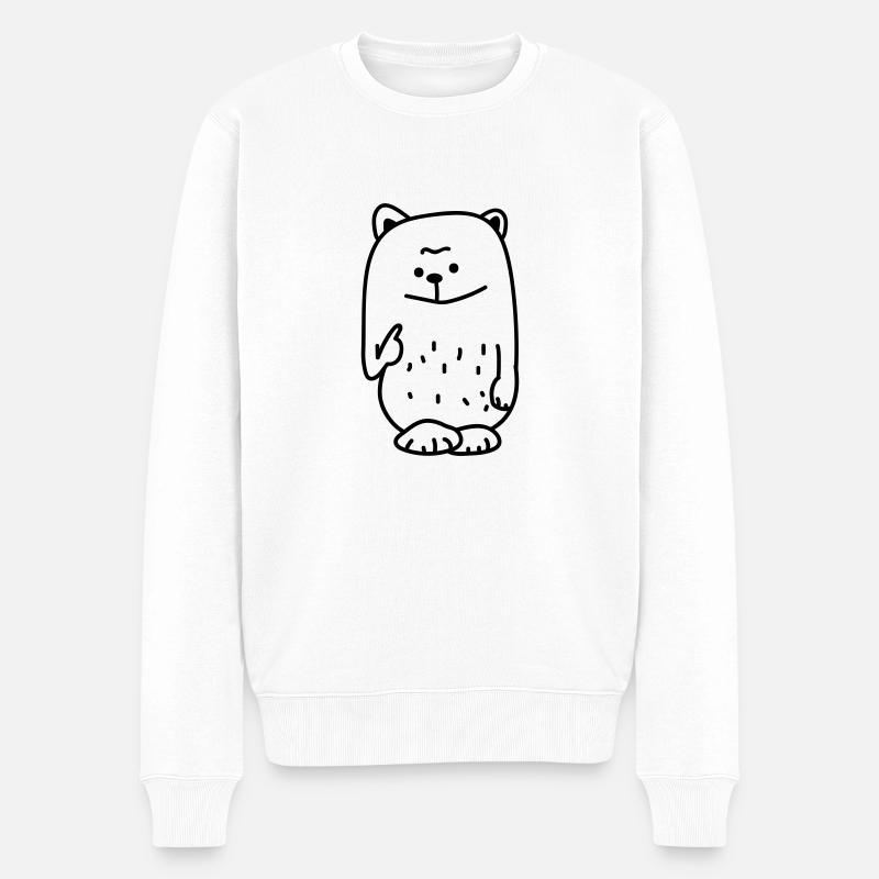 Bär lustig - Männer Premium Bio Pullover - Weiß