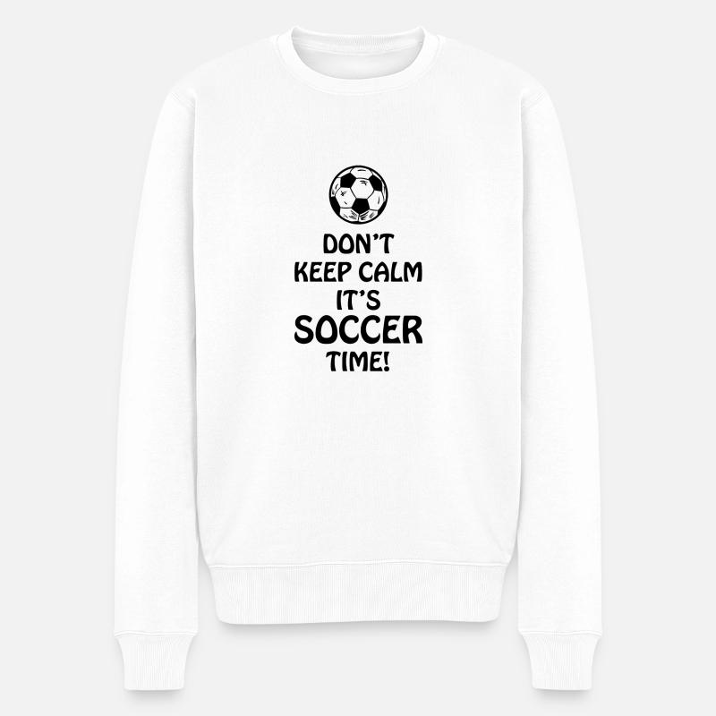 Fußball Soccer - Männer Premium Bio Pullover - Weiß