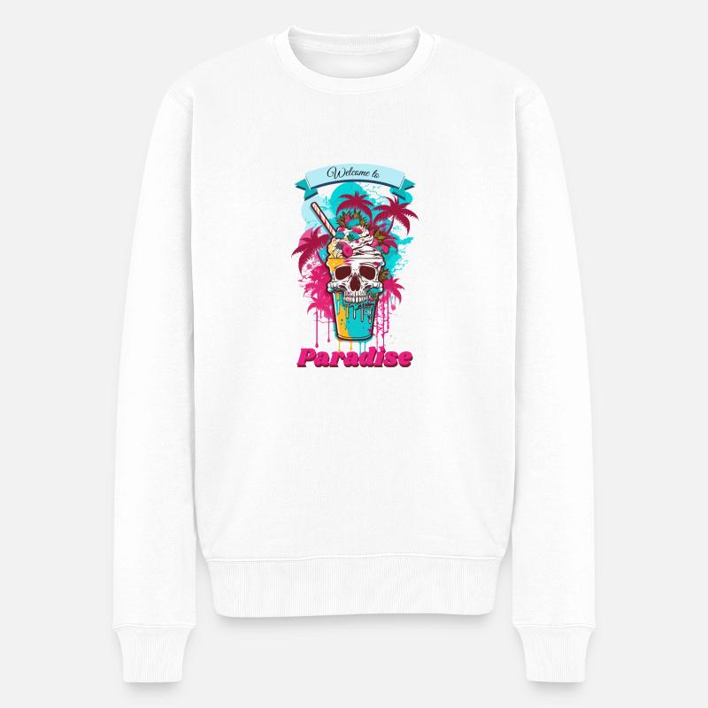 Welcome to Paradise - Männer Premium Bio Pullover - Weiß