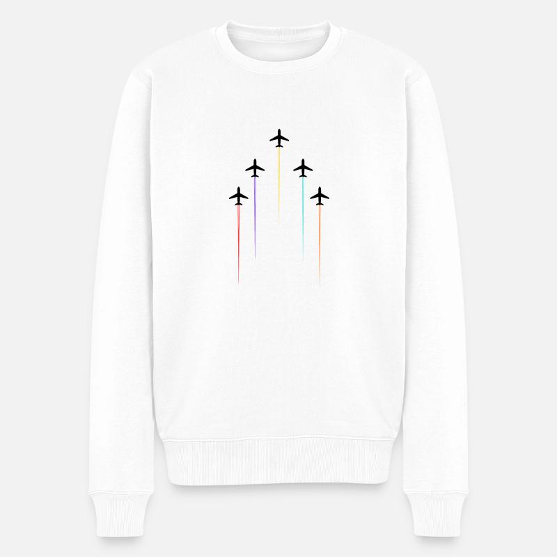 Farbige Freileitungen - Männer Premium Bio Pullover - Weiß