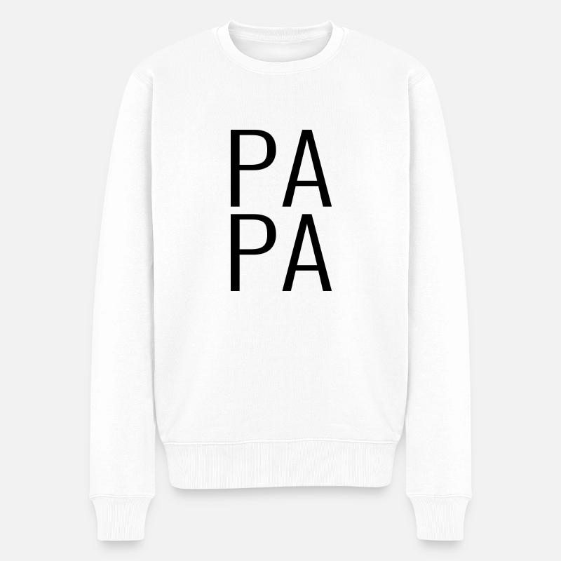 Papa Vater Dad Herrentag Geschenk - Männer Premium Bio Pullover - Weiß