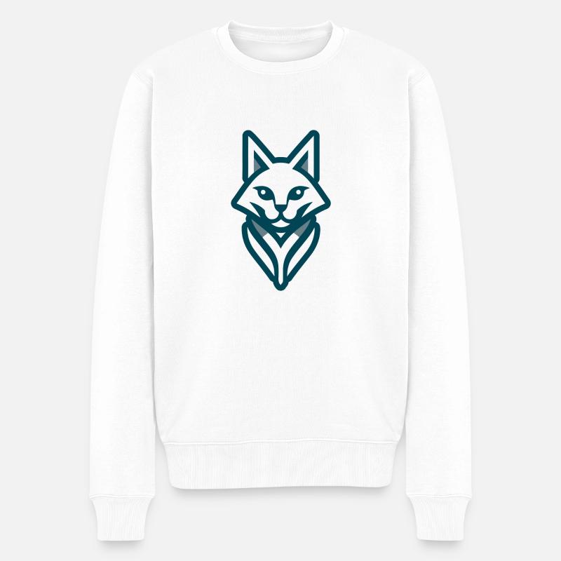 Kätzchen: Illustratives Motiv - Männer Premium Bio Pullover - Weiß