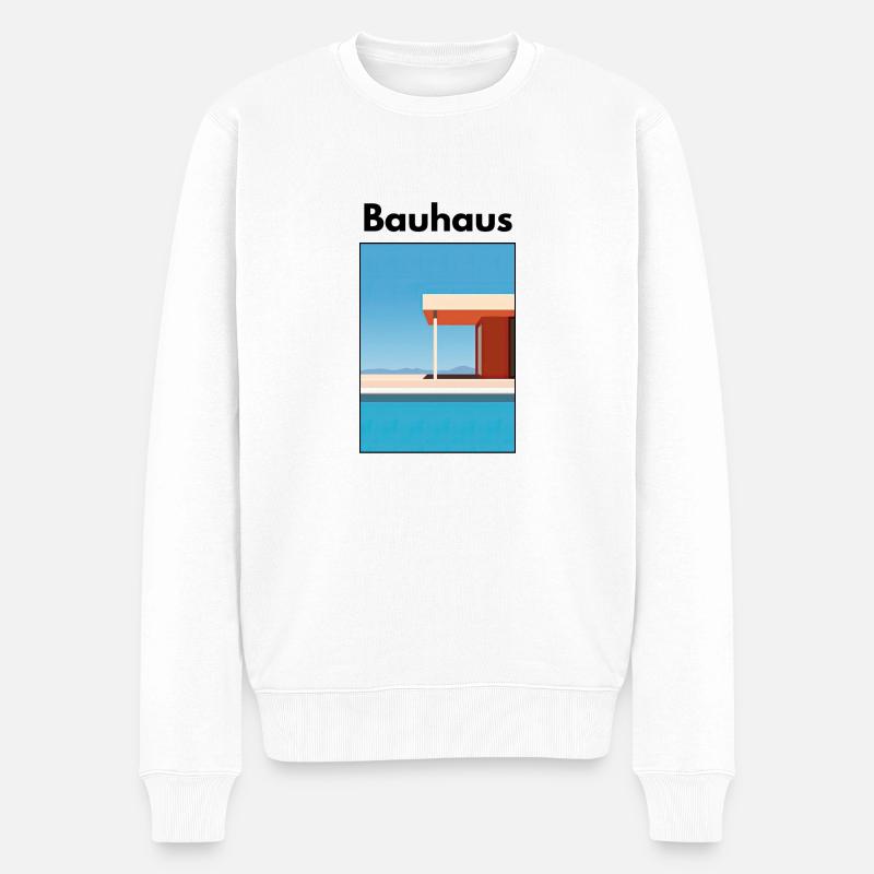Bauhaus - Männer Premium Bio Pullover - Weiß