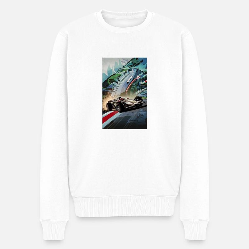 Racecar - Männer Premium Bio Pullover - Weiß