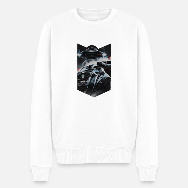 Sci-Fi-Agenten - Männer Premium Bio Pullover - Weiß