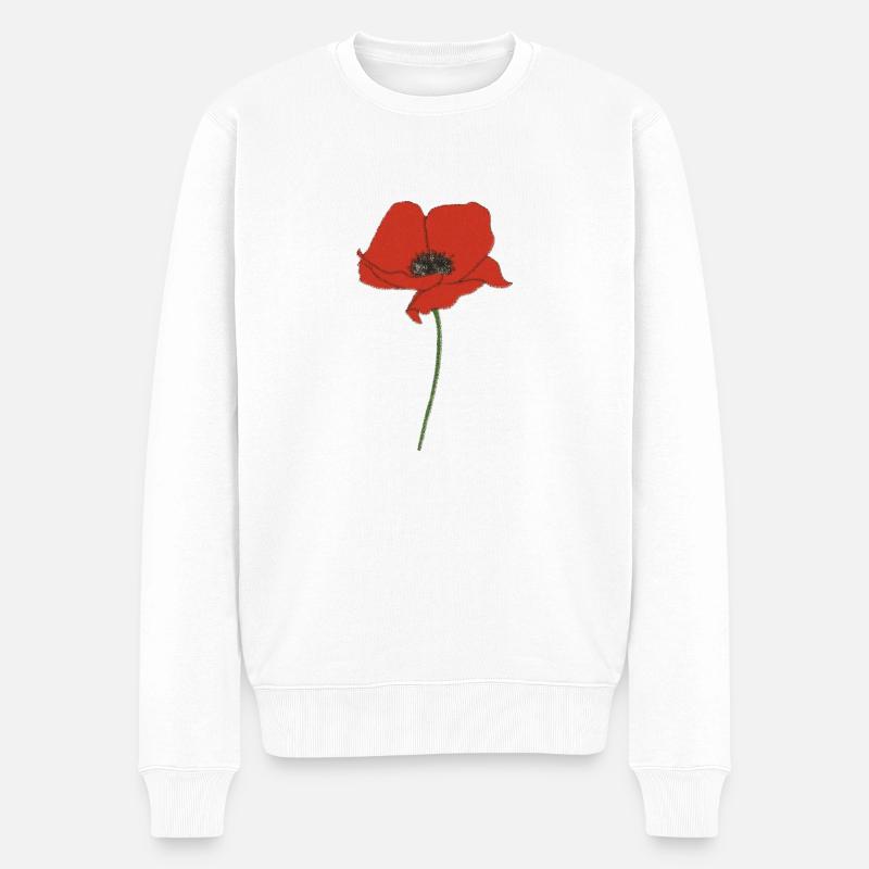 mohnblume impressionismus - Männer Premium Bio Pullover - Weiß