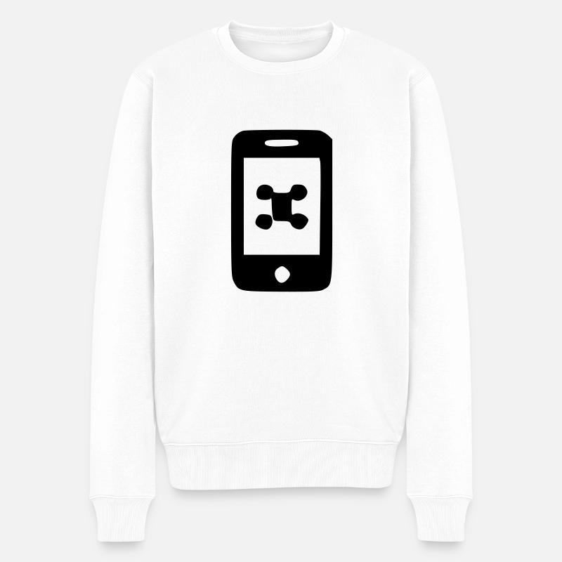 Telefon - Männer Premium Bio Pullover - Weiß