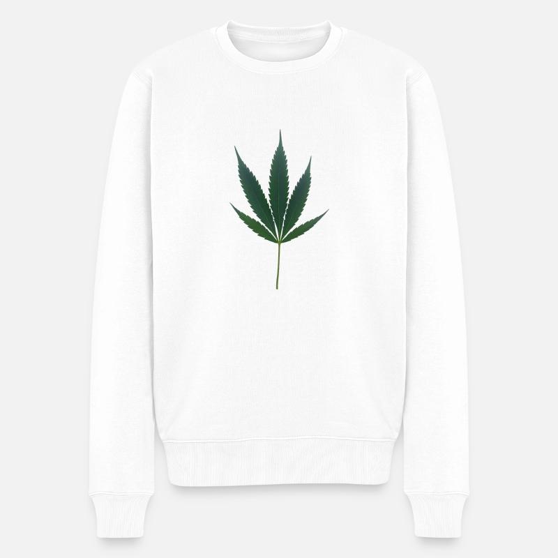 C’est l’heure du cannabis - Pull Premium bio Homme - blanc
