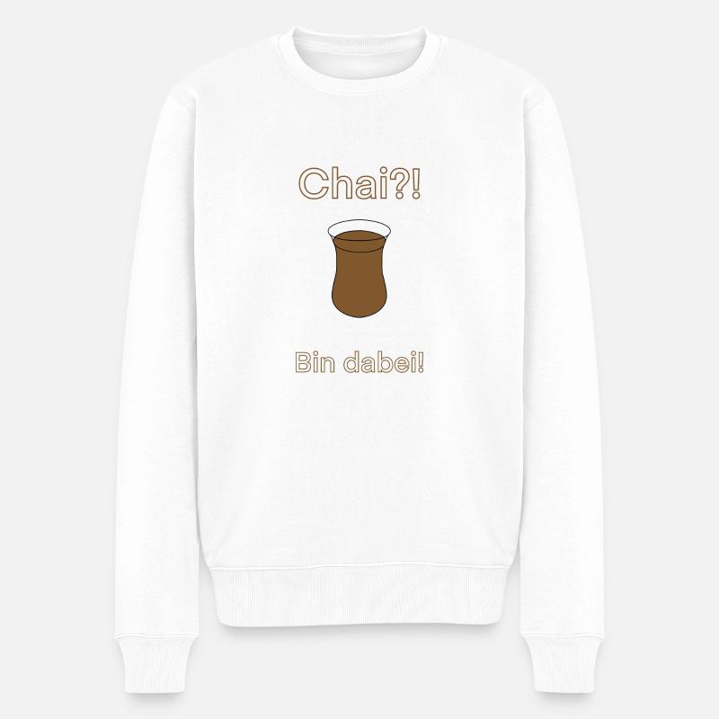 Chai?! Bin dabei! - Männer Premium Bio Pullover - Weiß