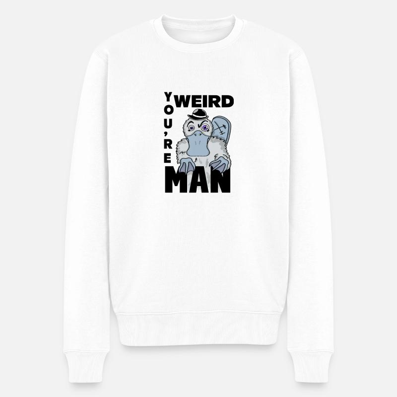 Lustig, du bist seltsam Schnabeltier Urban Comics Pop Art - Männer Premium Bio Pullover - Weiß