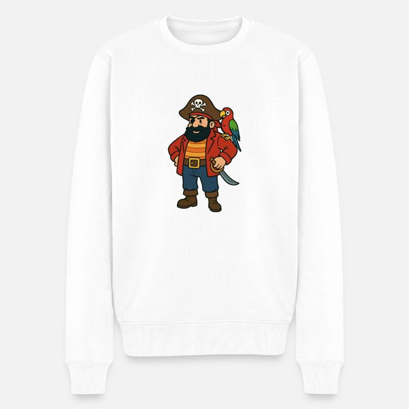 pirat comic - Männer Premium Bio Pullover - Weiß