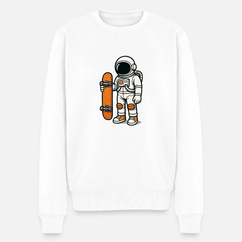 Planche à roulettes astronaute - Pull Premium bio Homme - blanc