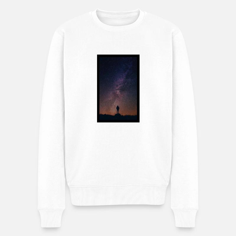 Black Sky Photo Science Fiction - Männer Premium Bio Pullover - Weiß