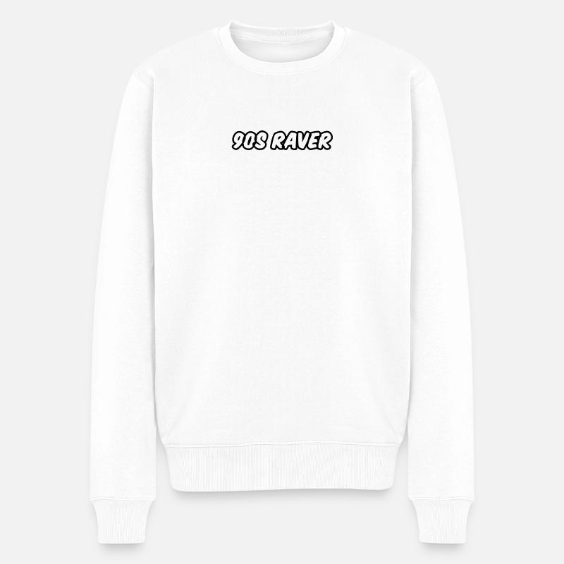 90er Jahre Raver Design. - Männer Premium Bio Pullover - Weiß