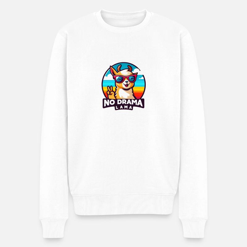 Pas de drame Lama - Pull Premium bio Homme - blanc