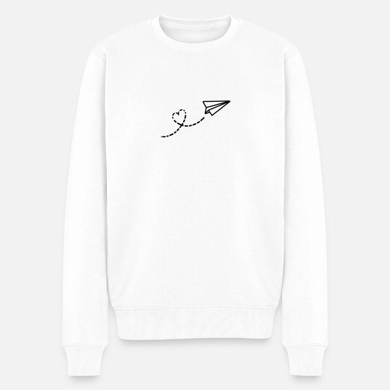 Flugzeug - Männer Premium Bio Pullover - Weiß