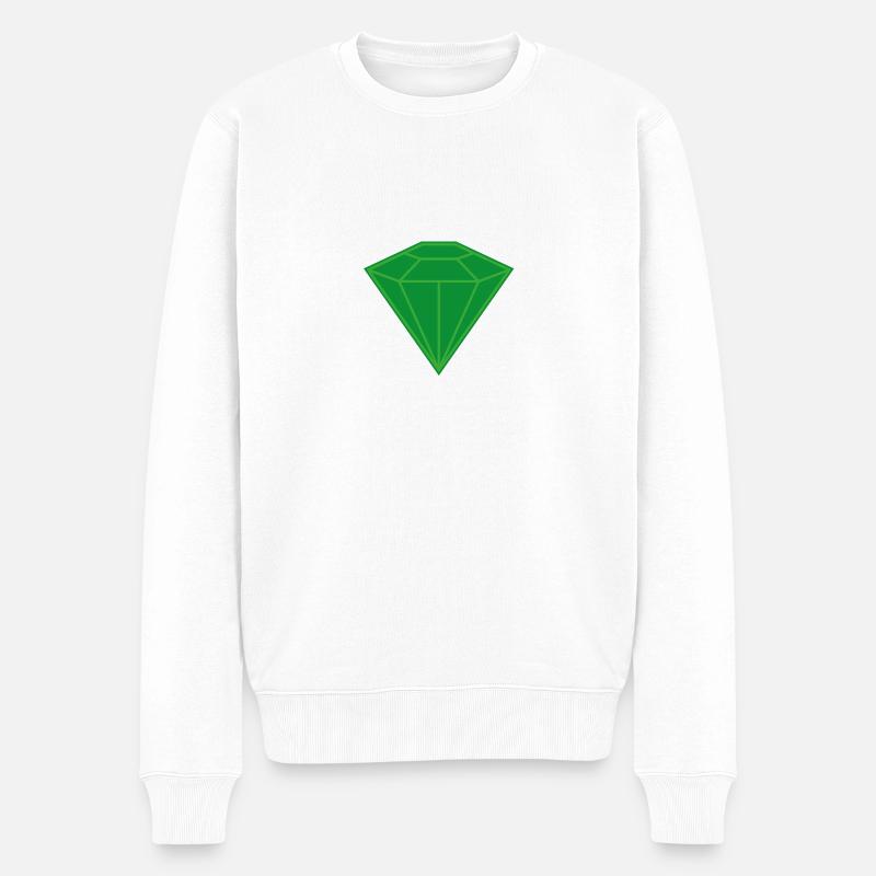 Smaragd - Männer Premium Bio Pullover - Weiß