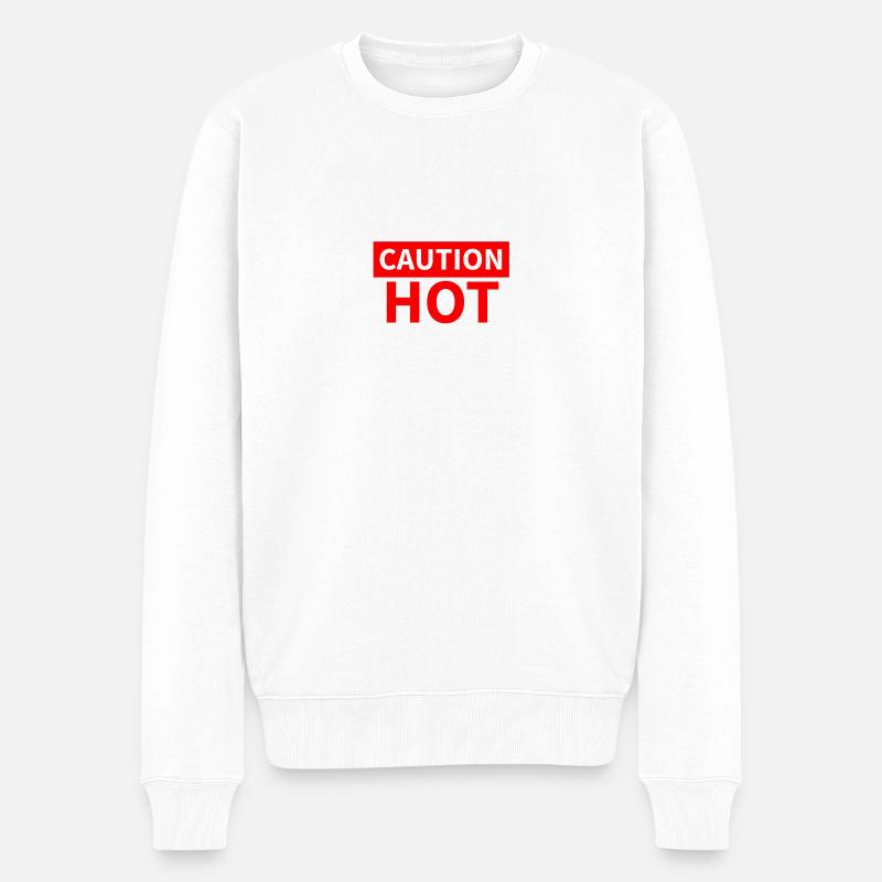 ATTENTION rouge chaud - Pull Premium bio Homme - blanc