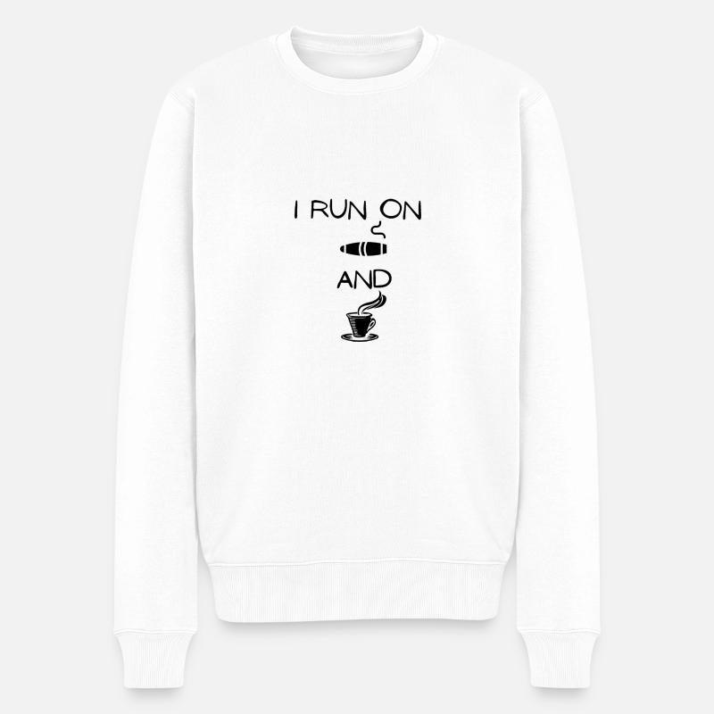 cigars and coffee - Männer Premium Bio Pullover - Weiß