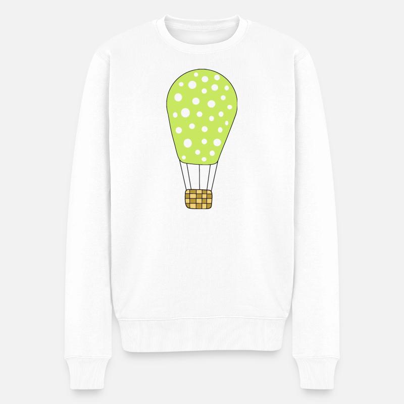 Heißluftballon grün - Männer Premium Bio Pullover - Weiß