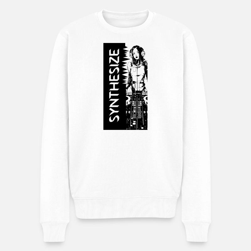 Synth - Männer Premium Bio Pullover - Weiß