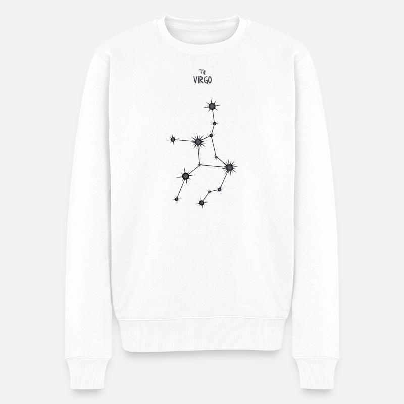 Jungfrau Sternzeichen Sternbild Schwarz & Grau - Männer Premium Bio Pullover - Weiß