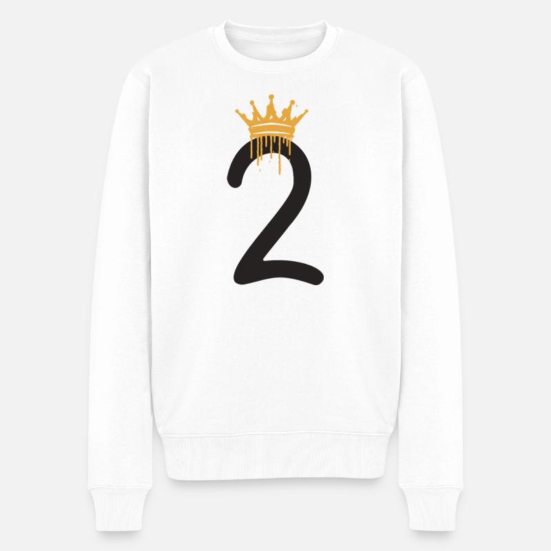 1 - Männer Premium Bio Pullover - Weiß